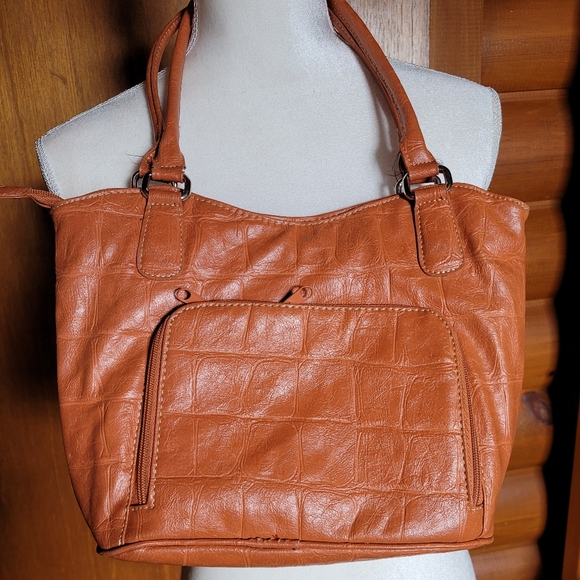 Koltov Handbag Shoulder Bag Textured Cinnamon Color - Picture 2 of 7